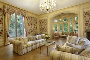 Grand salon de réception au château hôtel de La Rozelle et salle de séminaire